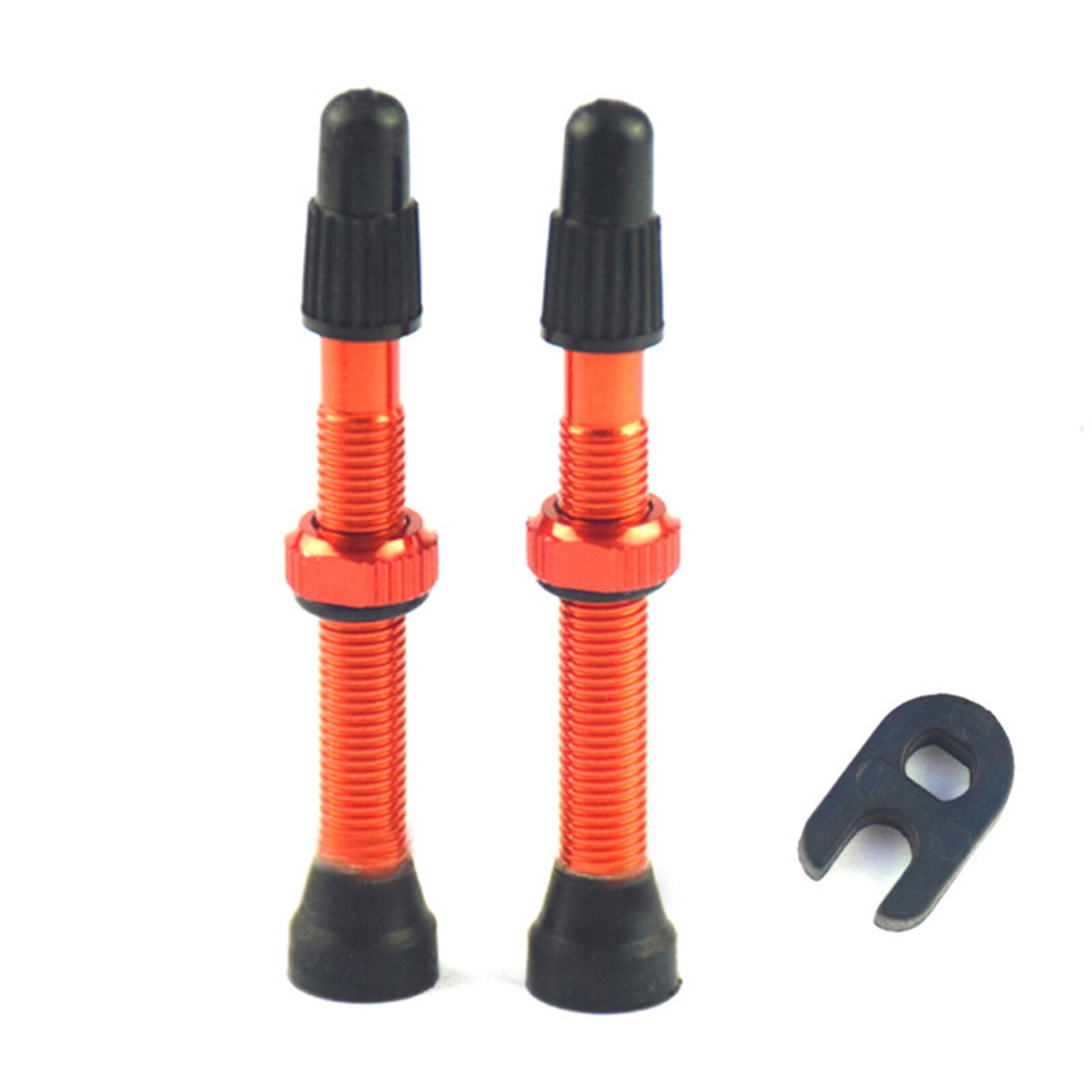Tubeless Stem Valve Cap Aluminum Alloy 34/46/64mm Bike Accessories 1PC Tubeless Sealant 1Pair For Road MTB Presta Valve: Orange  A5