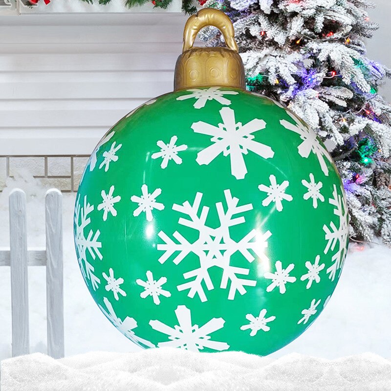 Grootste Verkoop 16 Stijl 60Cm Giant Kerst Pvc Opblaasbare Versierd Bal Gemaakt Pvc Kerstboom Outdoor Decoratie Speelgoed Bal: E