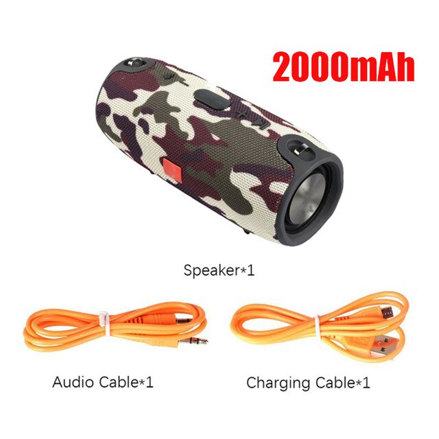 Høy effekt 40w bluetooth høyttaler vanntett bærbar søyle super bass stereo for datamaskin pc-høyttalere med fm-radio bt aux tf: Kamuflere