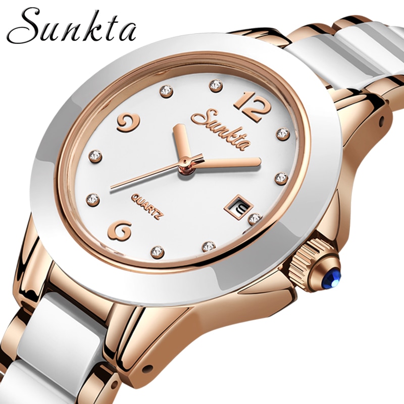 Sunkta Mode Vrouwen Horloges Rose Gold Dames Armband Horloges Reloj Mujer Creatieve Waterdichte Quartz Horloges Voor Vrouwen