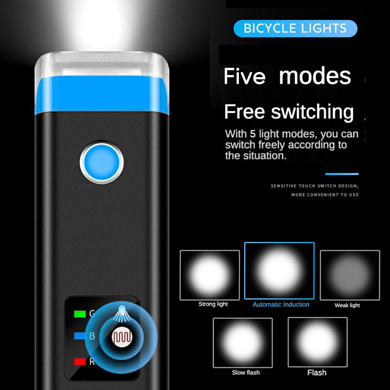 Luz delantera de bocina para bicicleta, lámparas de bicicleta con bocina eléctrica, linterna de ciclismo, Faro de bicicleta, campana de bicicleta, 120dB