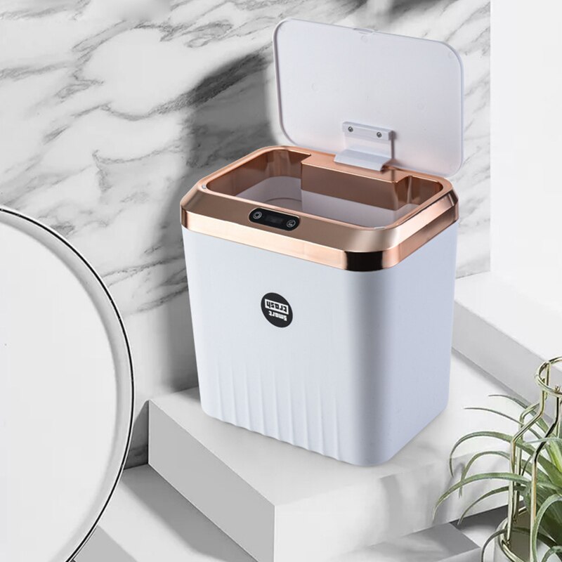 Smart Sensor Trash Can Electronic Automatic Dustbin Waste Bin Rubbish Can Garbage Storage Bucket for Bathroom Toilet Kitchen