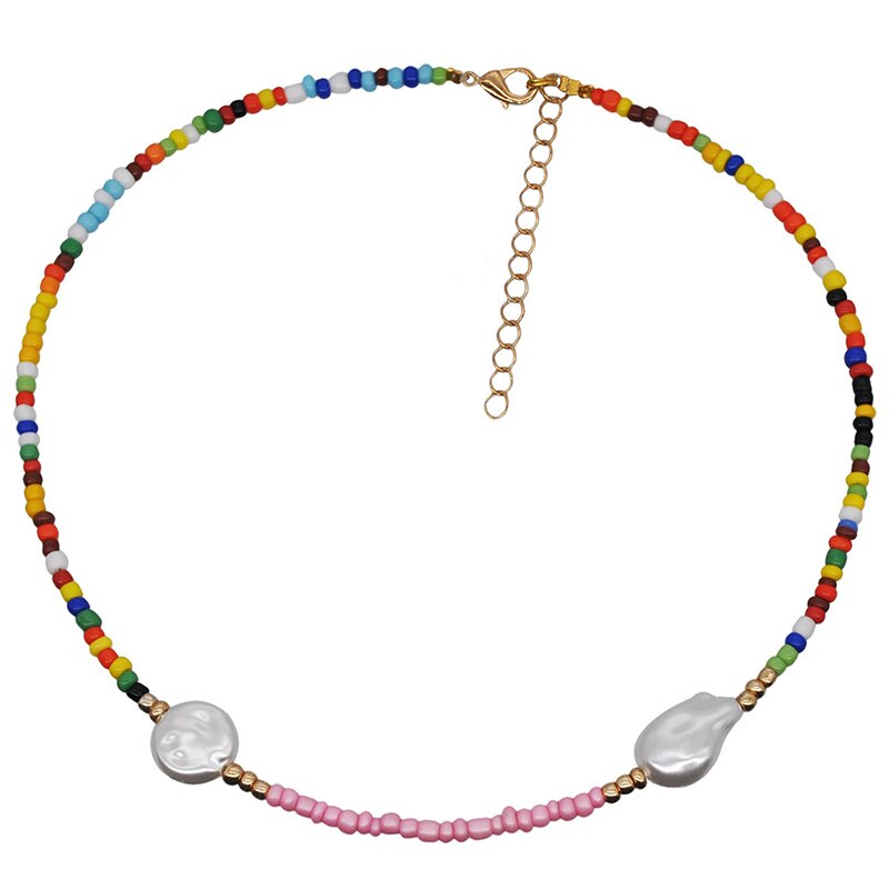 Difone colar feminino 4mm, colar com pingente de miçangas de semente estrelado, verão 2020: No 3