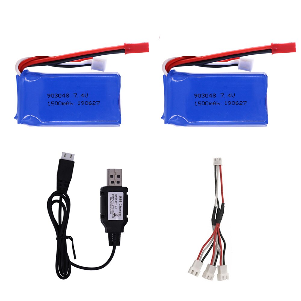 Battery and Charger cable set For Wltoys V353 A949 A959 A969 A979 k929 upgrade 1500mah 7.4V Battery For RC Cars Helicopter Boats: 2B USB C