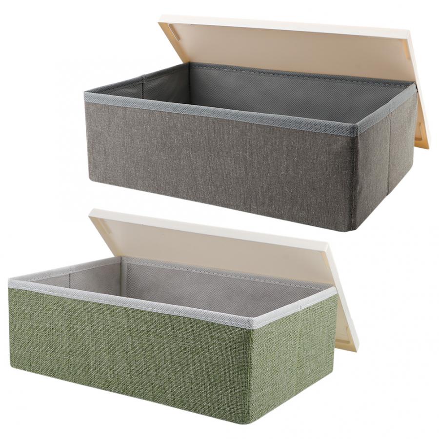 33*23*11cm foldbar opbevaringsboks polyester tøjkasse med låg familie skab opbevaringsboks seng under opdelte kurvebeholdere