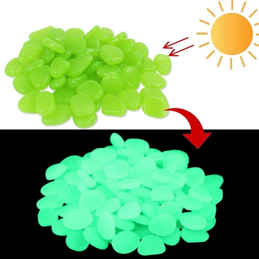 Pierres de gravier décoratives pour aquarium, 50 pièces, Style Chic, brille dans la nuit, rochers de jardin, pour allée, cour, bricolage