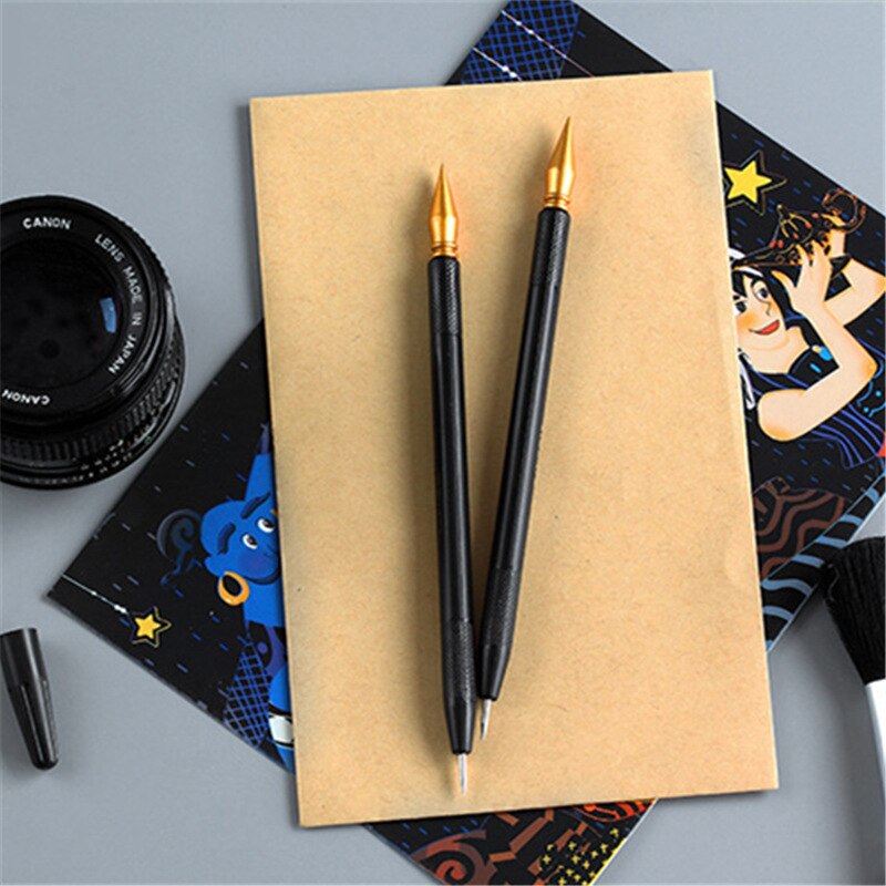 1 Pcs Children's Scratch Painting Scratch Pen City Night Scene Gold-plated Scratch Pen Scratch Tool Double-headed Dual-use