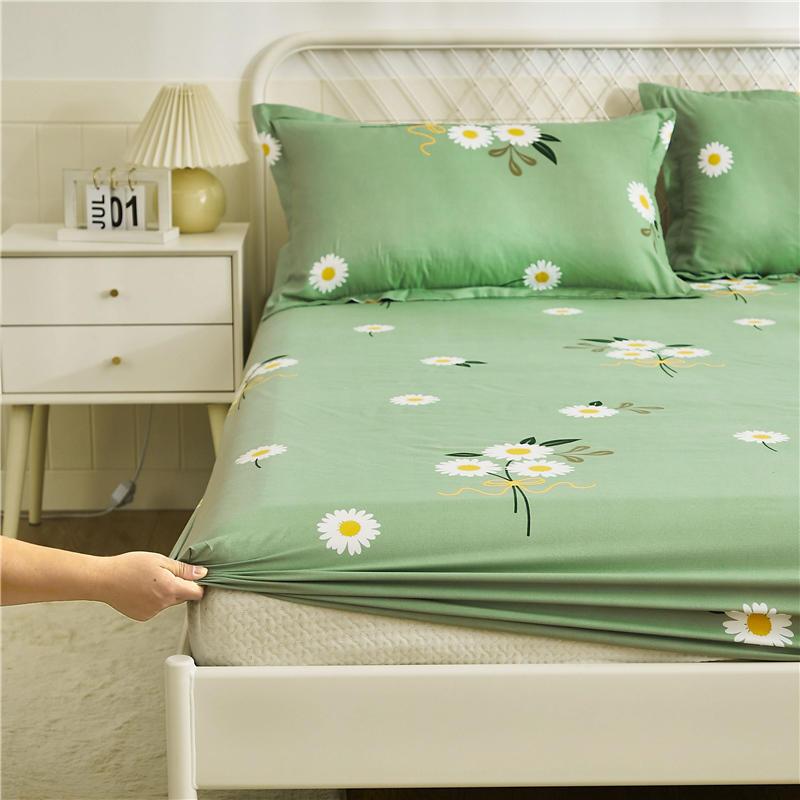 avocado bed sheets 1pc Bedsheet Green Avocado Printed Fitted Sheet Mattress Cover With Elastic Band Bed Sheets (No Pillowcase)
