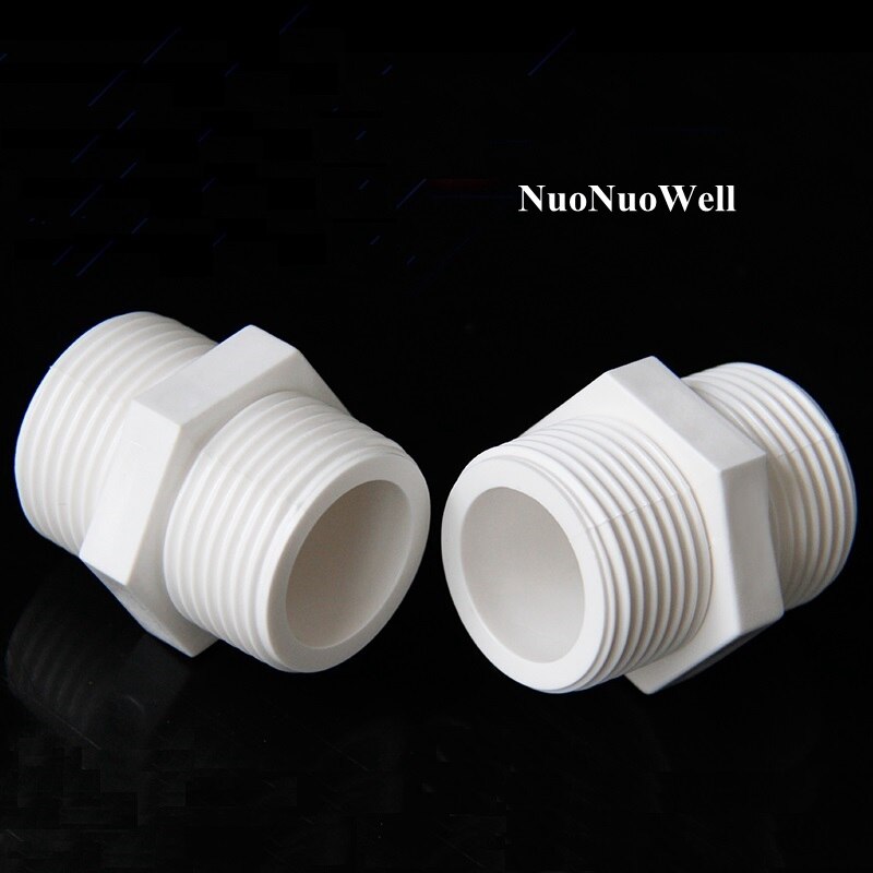 2pcs/lot 1/2"~2" Male Thread PVC Joints Garden Irrigation Water Pipe Connectors Equal Dia 20~63mm Aquarium Tank Tube Fittings