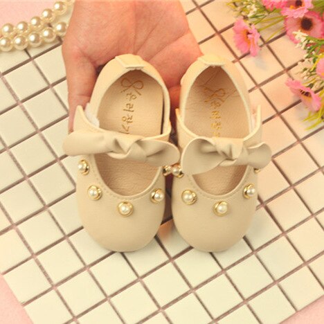 Baby Mädchen Bogen Weiche Kleinkind Schuhe Diamant Perle Frühling Prinzessin Leder Schuhe Säuglingsschuhe