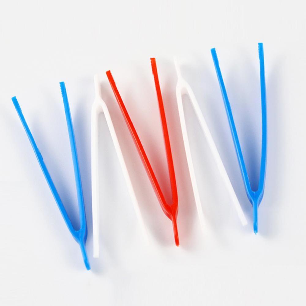 Wegwerp plastic pincet voor schoonheidsproducten om valse wimpers te plakken witte elleboogpincet pincet doe-het-zelf pincet voor kinderen