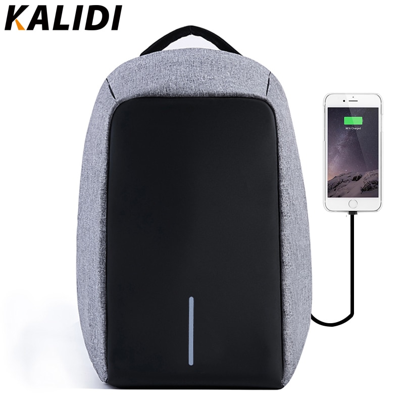 Mochilas antirrobo para ordenador portátil de 15 pulgadas KALIDI, mochilas para hombres con carga USB para adolescentes, cubos de embalaje, mochila resistente al agua para viaje