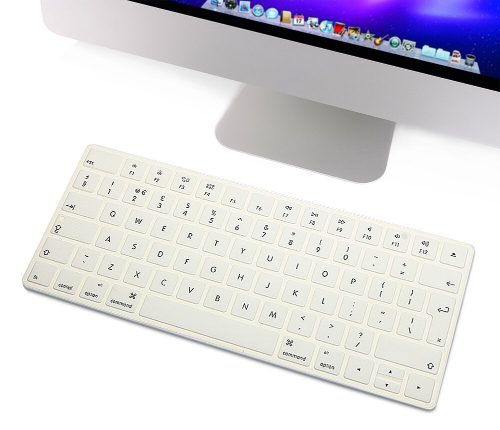 Hrh vedenpitävä eu/uk näppäimistösuojat silikonikuoret suojakalvo apple magicille mla 22b/ a eurooppalainen asettelu: Valkoinen