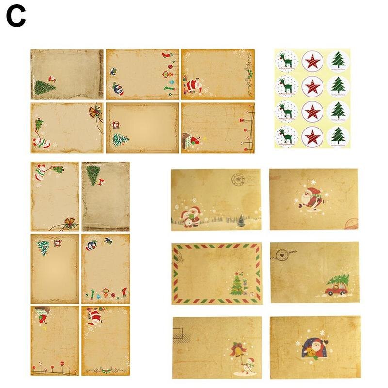 Christmas Series Vintage Brown Kraft Paper Writing Paper Letter Paper Wedding Birthday Party Invitation Paper Envelope: C