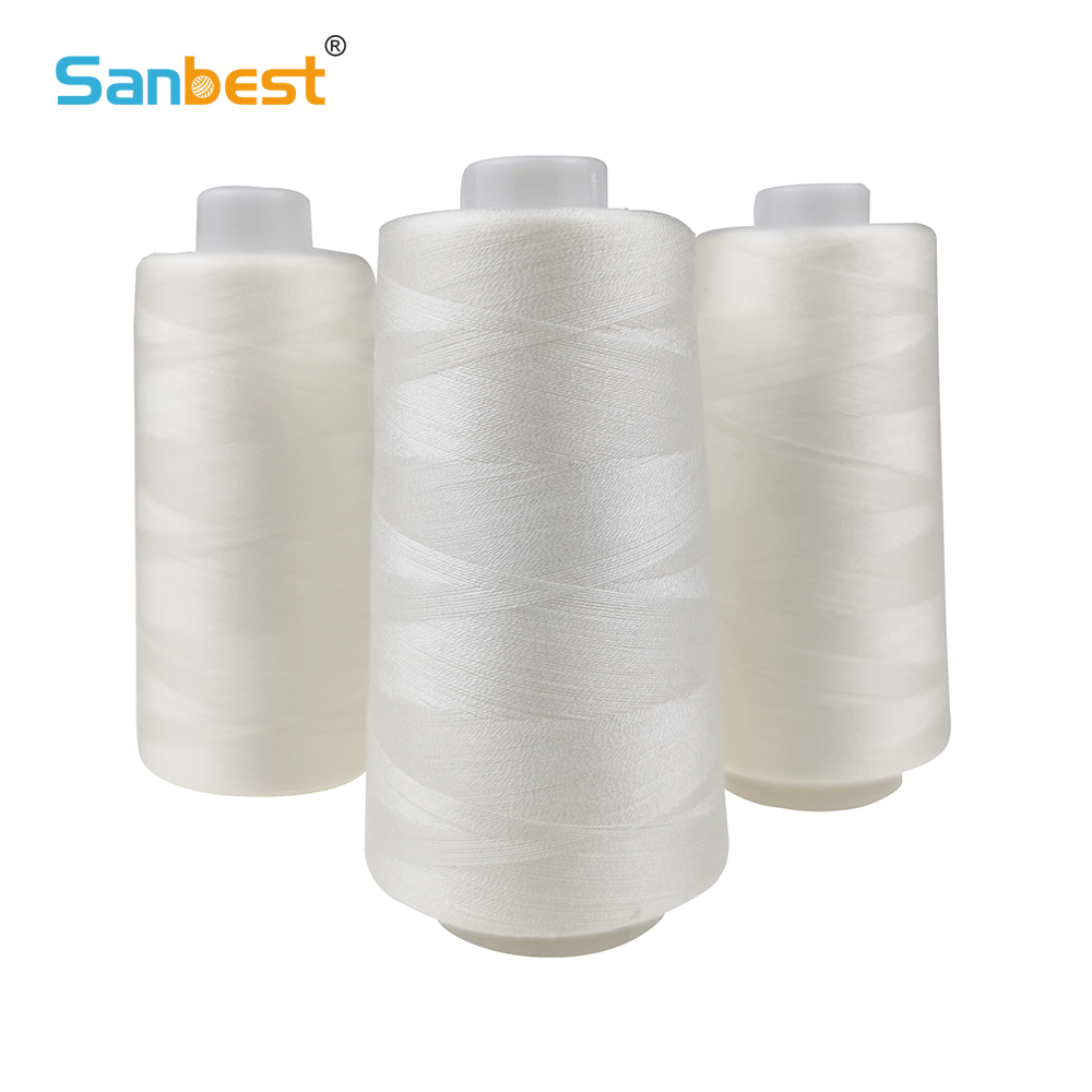 Sanbest-hilo de coser Soluble en agua, 2000m, 100% Vinylon, 40s/2, poliéster hilado 20C, Wash Away, hilos Extra acolchados