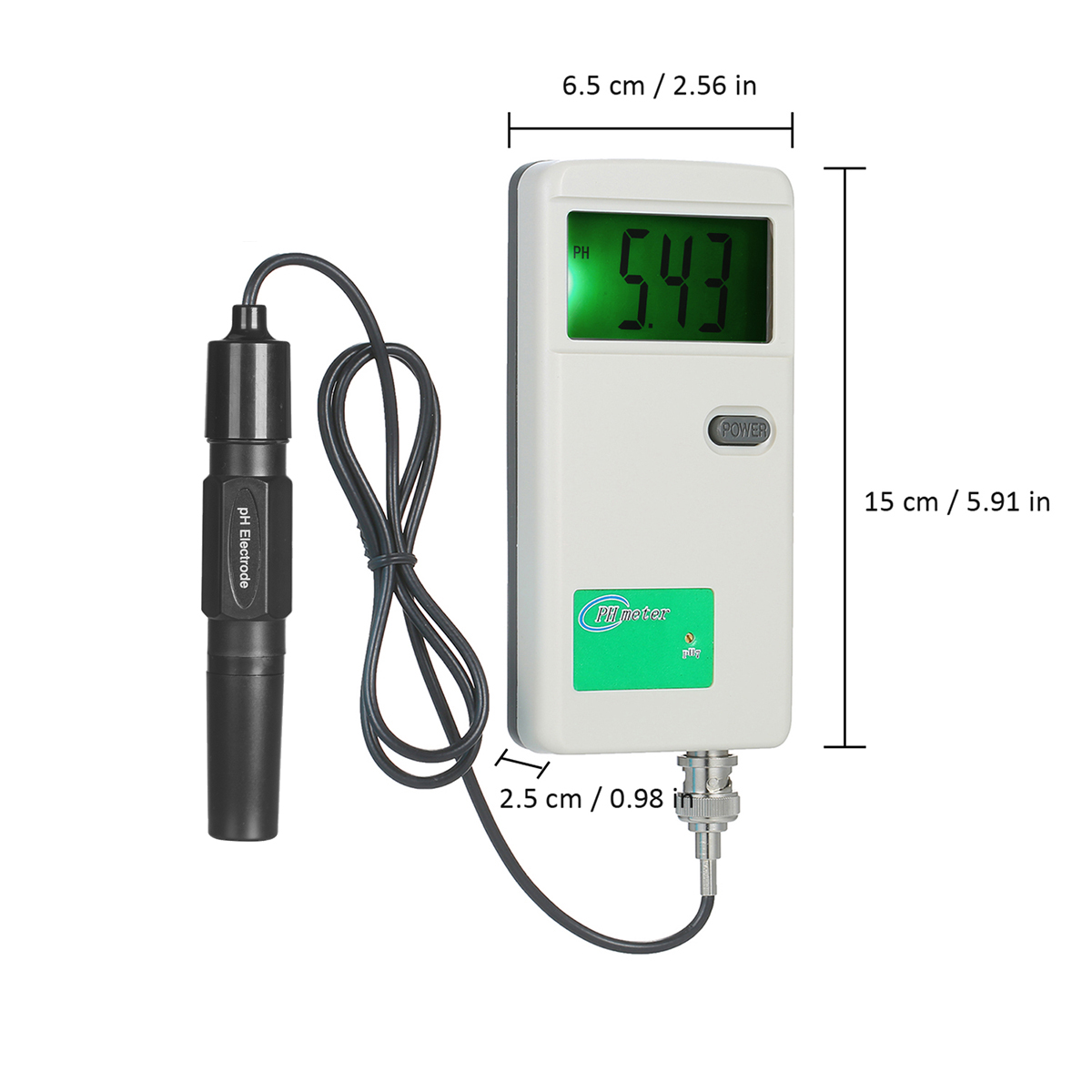 PH Meter High Digital Precision pH Tester Backlight Display Water Tester Laboratory Drinking Water Hydroponics Tank Tool
