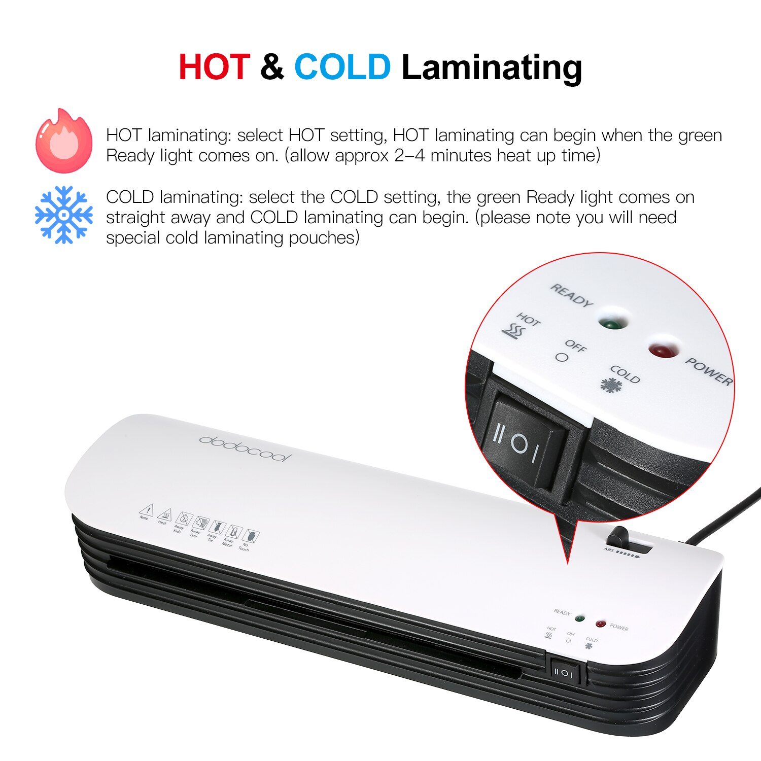 SL299 A4 Size Laminator Machine Set and Cold Lamination with 20 Laminating Pouches Paper Cutter Corner Rounder ABS Button
