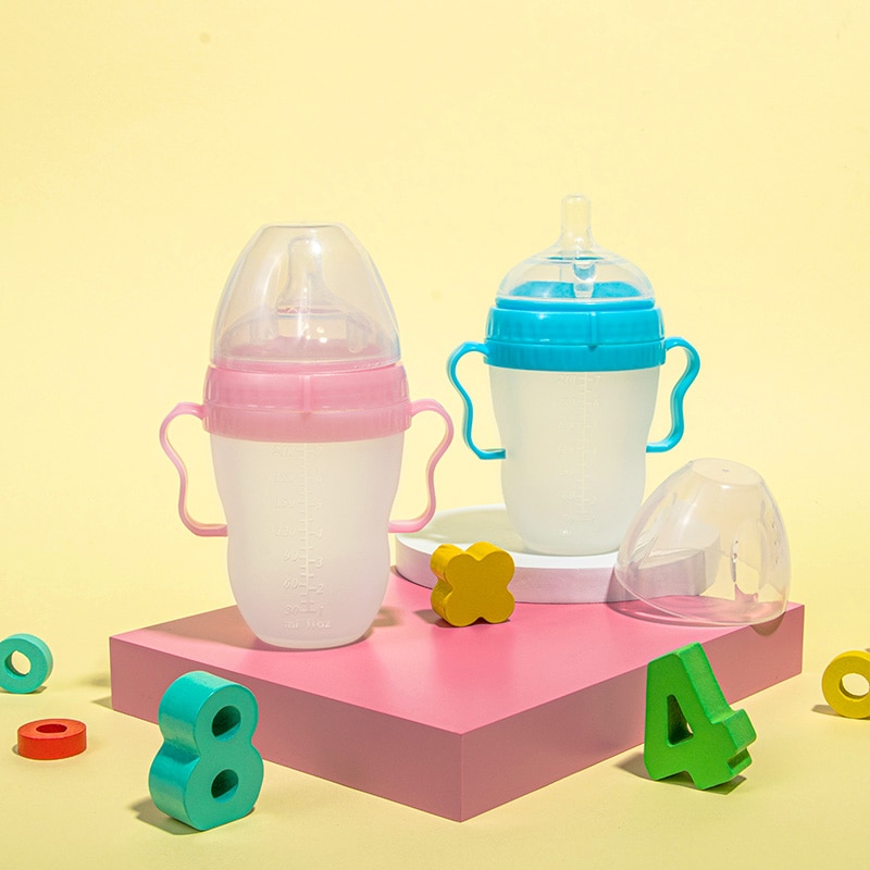 Silikone babyflaske babymælk silikone fodringsflaske børn drikker vandflaske børneflaske