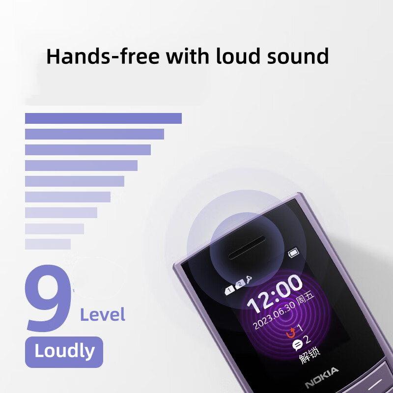 Oryginalny Nokia 110 4G 2023 wersja z funkcją telefonu 1.8 "podwójny SIM Bluetooth 5.0 radio FM 1450mAh bateryjny telefon z przyciskiem