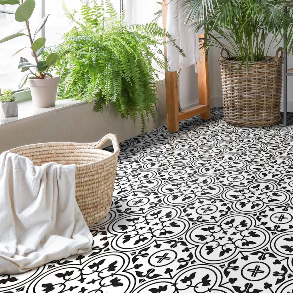 Tile Sticker Panel Peel and Stick Decal Vinyl Floor Tile Sticker Kitchen Backsplash Carreaux de Ciment 30x30cm