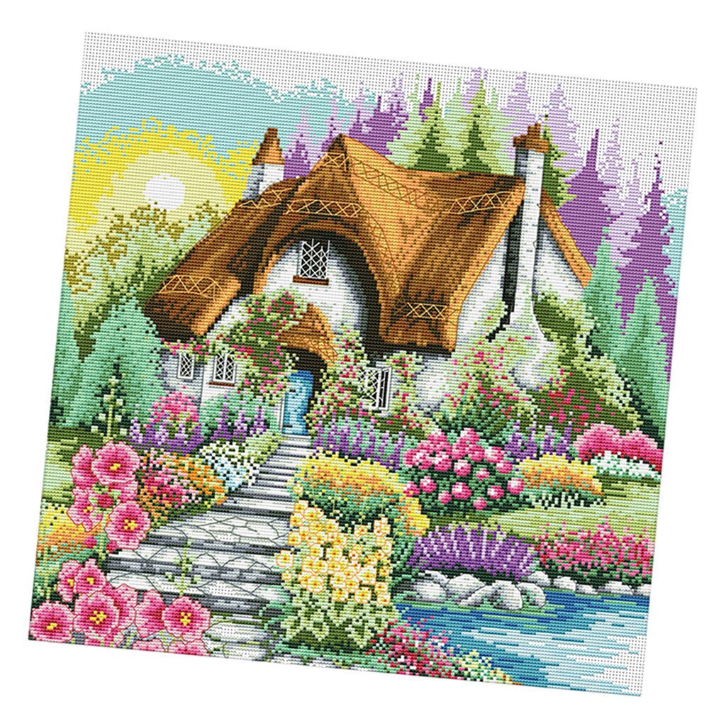 1 conjunto diy moderno kits de ponto cruz needlework kits com padrões de casa para