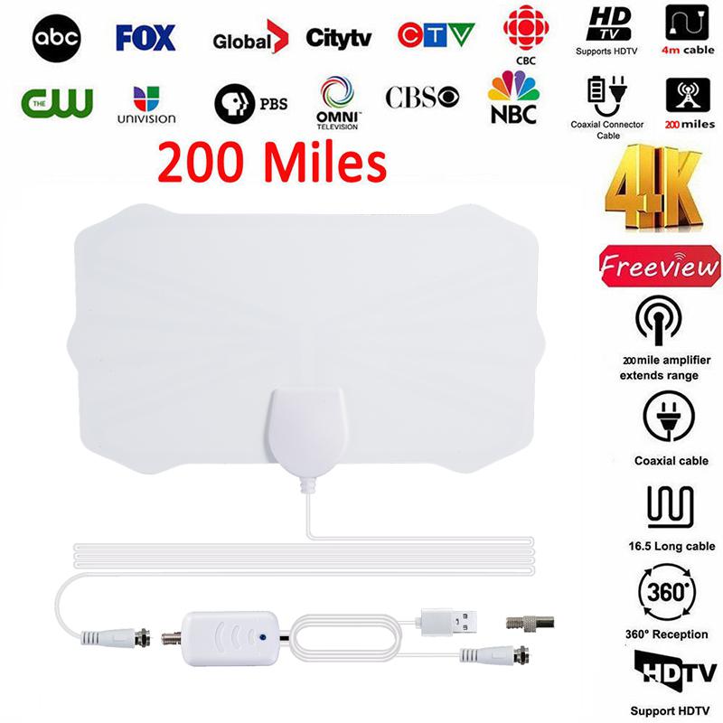 EastVita 200 Mile Range Antenna TV Digital HD Skywire 4K Antena Digital Indoor HDTV 1080P TV Antenna with Signal Amplifier