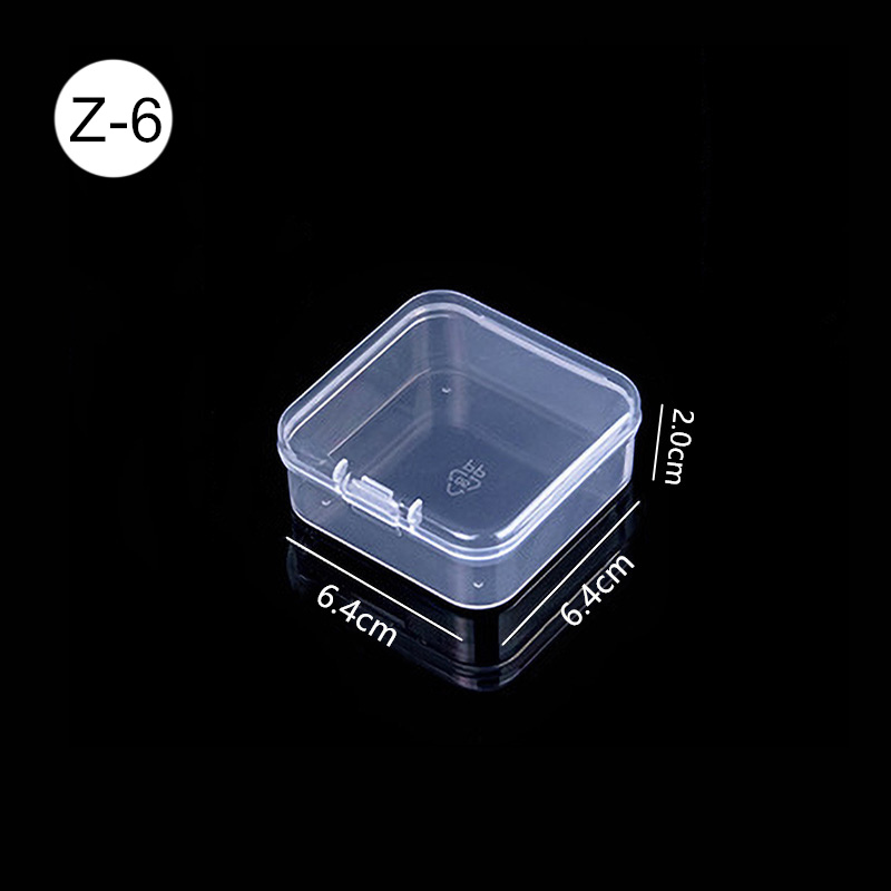 Mini cajas rectangulares de plástico transparente para almacenamiento de joyas, contenedor, caja de embalaje para pendientes, anillos, cuentas, colección de artículos pequeños: Blanco