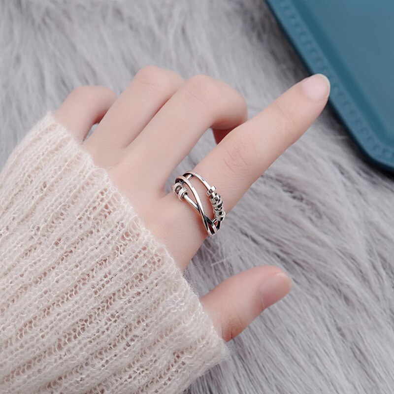 Anti-angst ringe til kvinder mænd fidget spinner band unisex justerbar stabling spinning bekymring ring