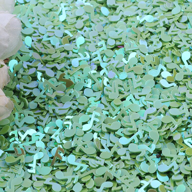 Pailletten 4*9mm muzieknoot vorm losse pvc pailletten voor 3d nail art decoratie manicure diy knutselen bruiloft accessoire confetti 20g: Ab groen