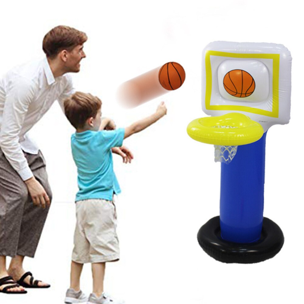 1pc Inflatable Toy Durable Portable Cartoon Sports Toy Basketball Hoop Basketball Stand for Garden Outdoor