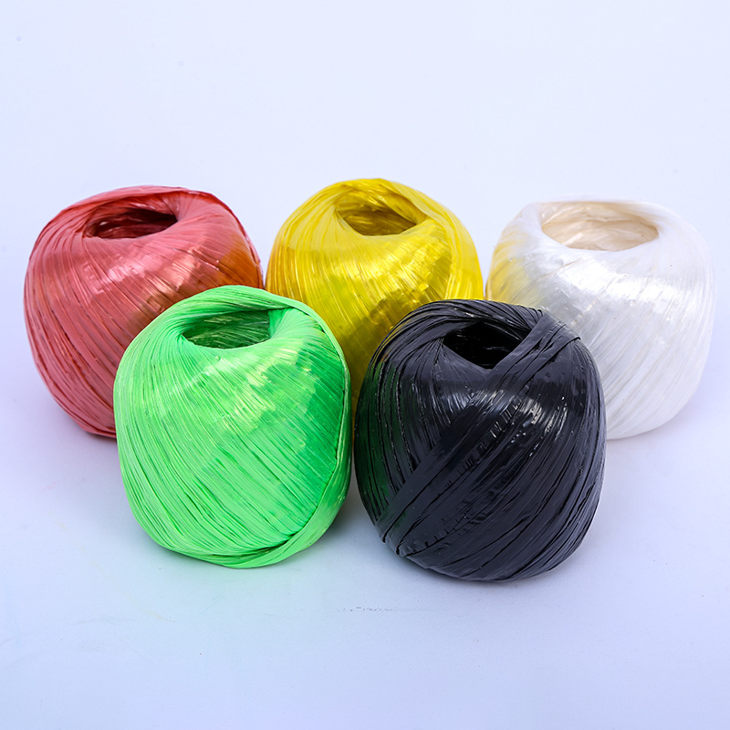 Hilo de tejer de cristal brillante, cuerda de plástico para bolsos, cojines, mantas, 40g/bola, 136M