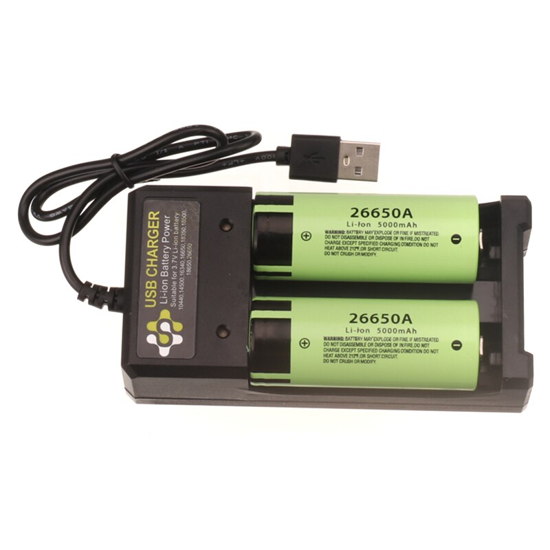 100% Original 26650A 3.7V 5000mAh lipo Battery and Charger for Flashlight power Bank Li-ion Rechargeable Batteries