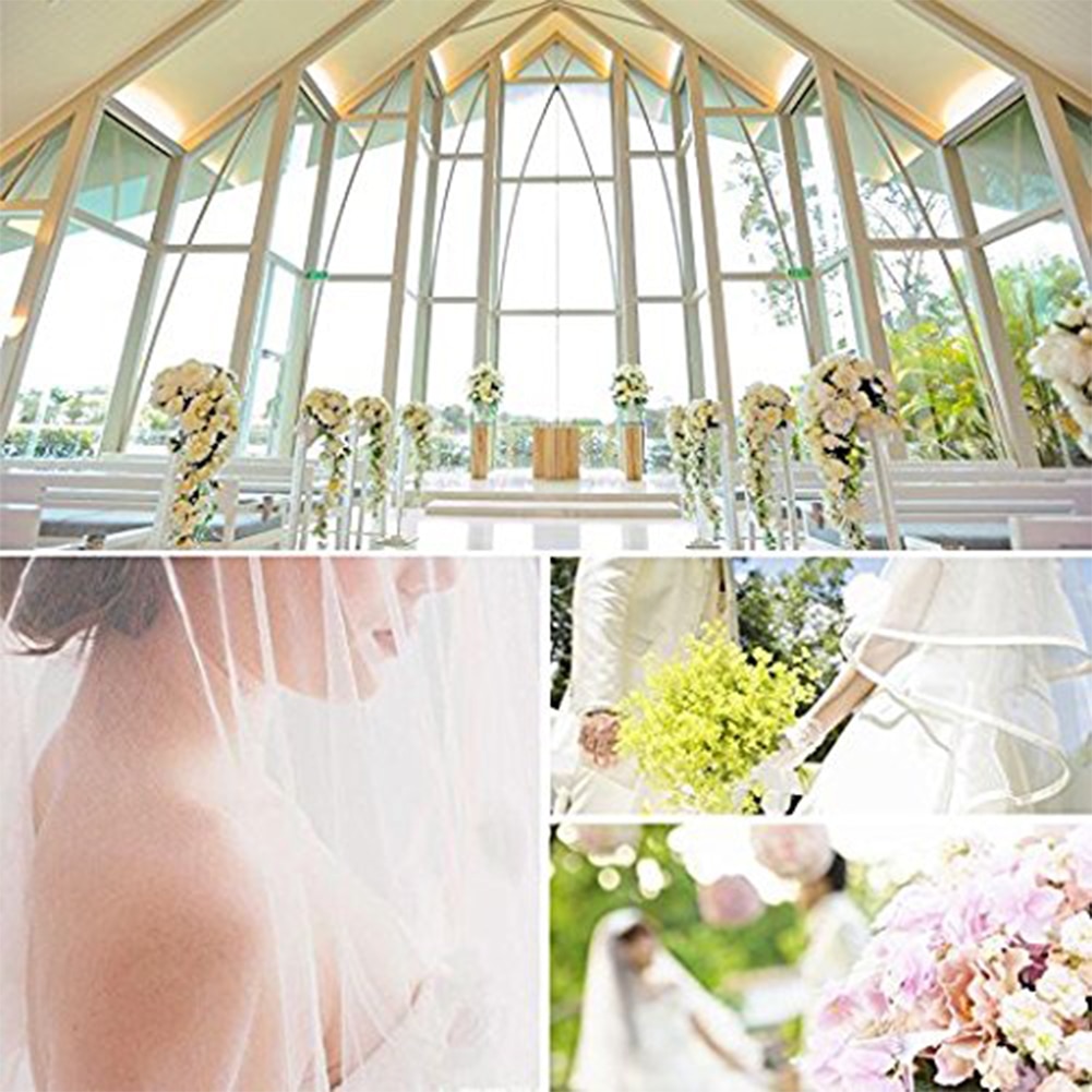 corto Simple velos de tul para bodas barato blanco velo de novia color marfil para novia para Mariage accesorios de la boda