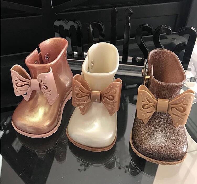 Sandales antidérapantes pour petites filles | Mini bottes de pluie, imperméables avec nœud papillon, pour garçons et filles,