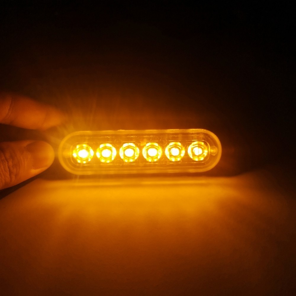 4 st 12v 6 led-lampor bärnstensfärgad / röd / vit / blå bil släpvagn motorcykel sidomarkeringsljus svängljus indikatorlampa