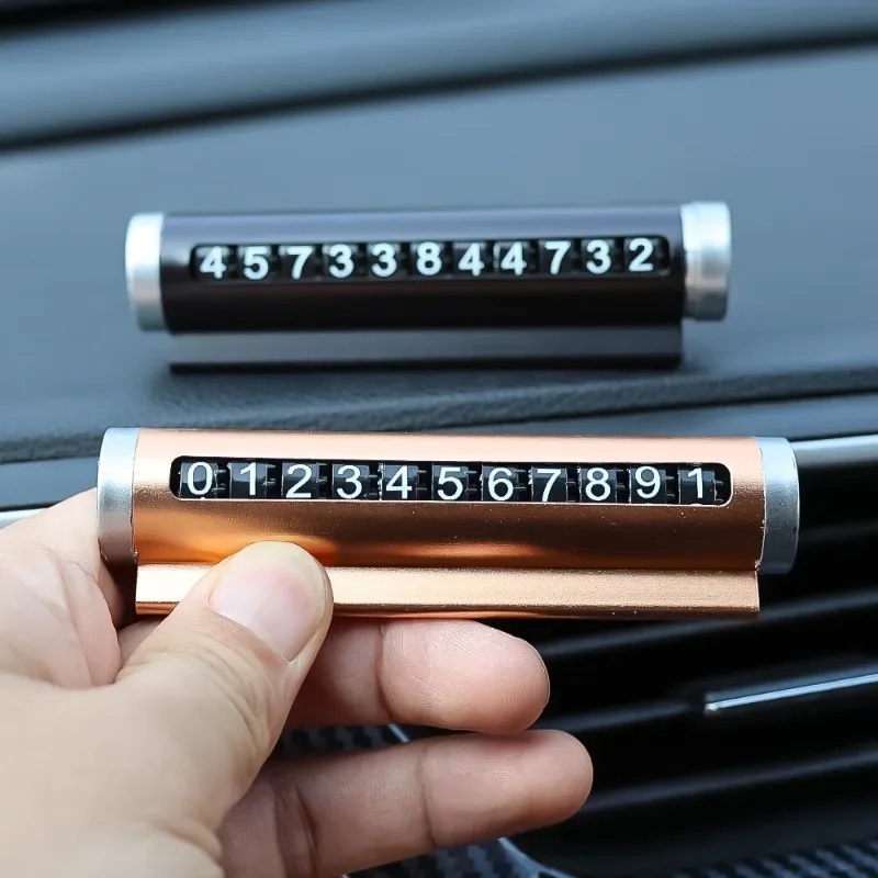 Autotelefoonnummerplaat Tijdelijke parkeerkaart Aluminium stickers Draaien Park Stop Tijdelijke parkeerkaart Auto-accessoires