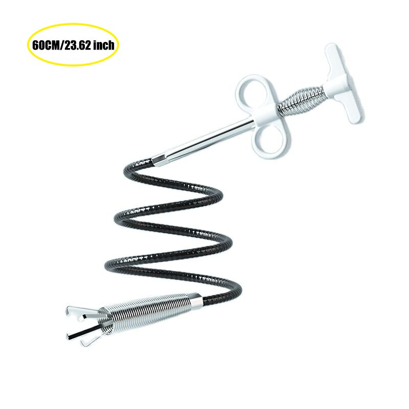 Pipe Unblocker Pipe Plunger Sinks Sewer Drain Toilet Washbasin Blockage Cleaning Sewer Blockage Dredging Sewer for Pipe Unclog: 60cm White