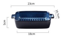 Blauw keramische kom noodle diner eten platen soepkom slakom lade: 550ml plate