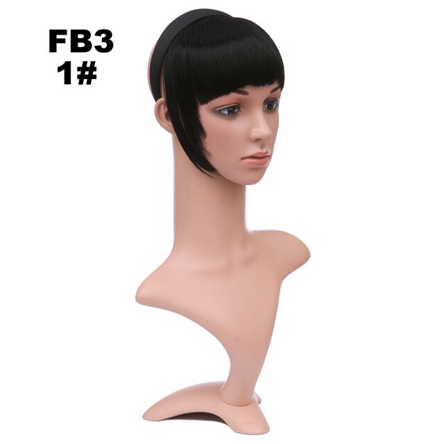 Girlshow – frange synthétique frange courte avec tresses, bandeau, frange émoussée FB3, 6 pouces, 16 couleurs disponibles, 50g, 1 pièce: FB3 Color 1