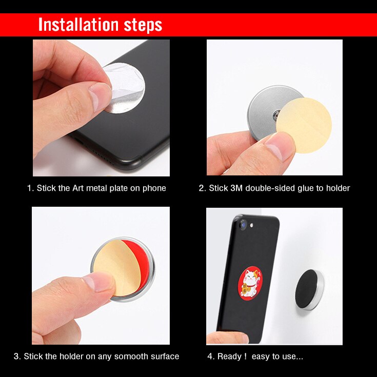 Magnetisk klibbig hållare fäste bil universal smartphone kylskåp magnet badrum vägg skrivbord klistermärke för iphone för samsung xiaomi