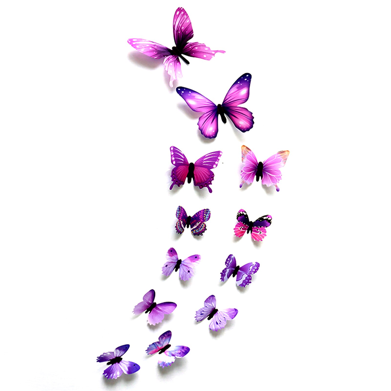 Venster Kids Voor Slaapkamer Deur Woonkamer Lichtgevende Home Decor Pvc Verwijderbare Hotel 3D Stickers Gloeiende Vlinder Muurstickers: Paars