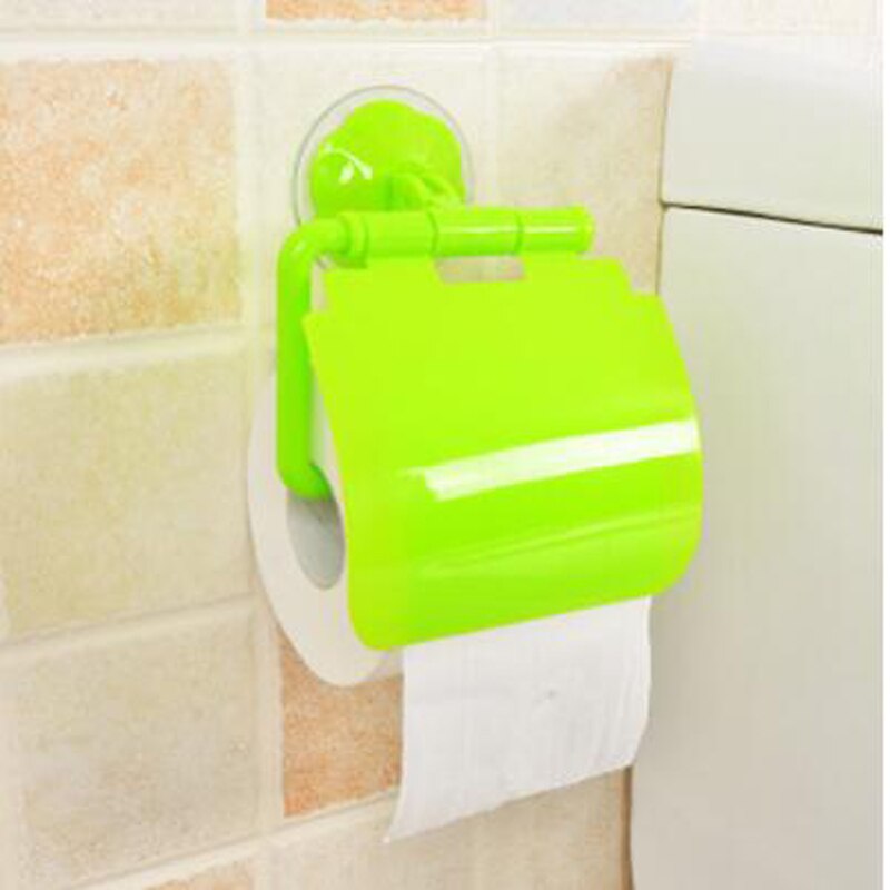 1Pcs Wall Mounted Suction Cup Toilet Tissue Holder Roll Papers Stand Storage Dispensers with Cover Bathroom Accessories