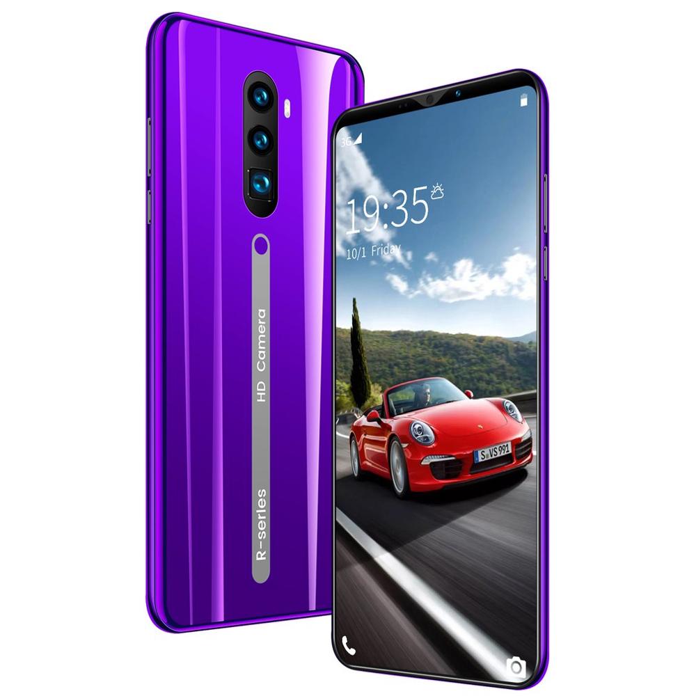 3G Smartphone 5.8 Inch Full Screen Android Hd Screen Smartphone Vingerafdruk Unlock Machine 4 + 64G Flash Memory: purple EU plug 64GB