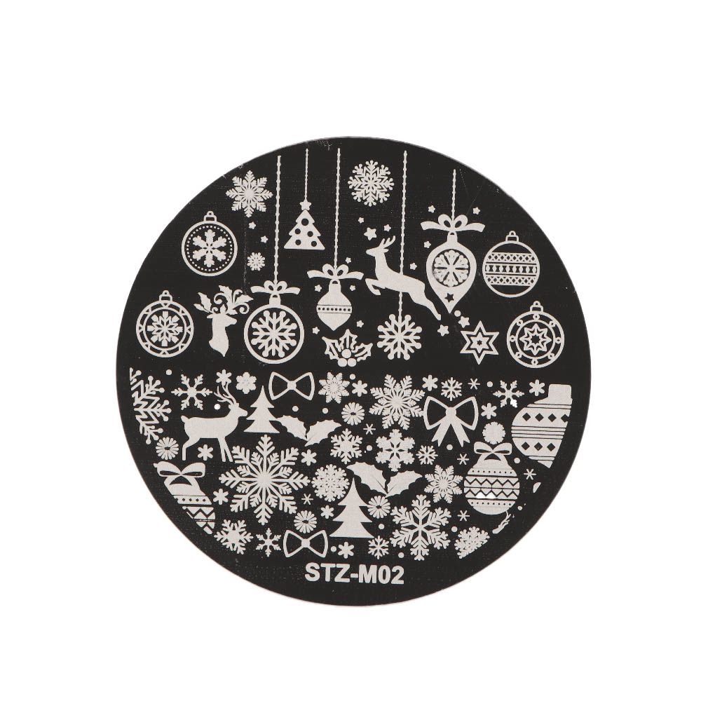 Pochoirs pour ongles, modèle de sapin de noël, renne, plaque d&#39;estampage, Nail Art