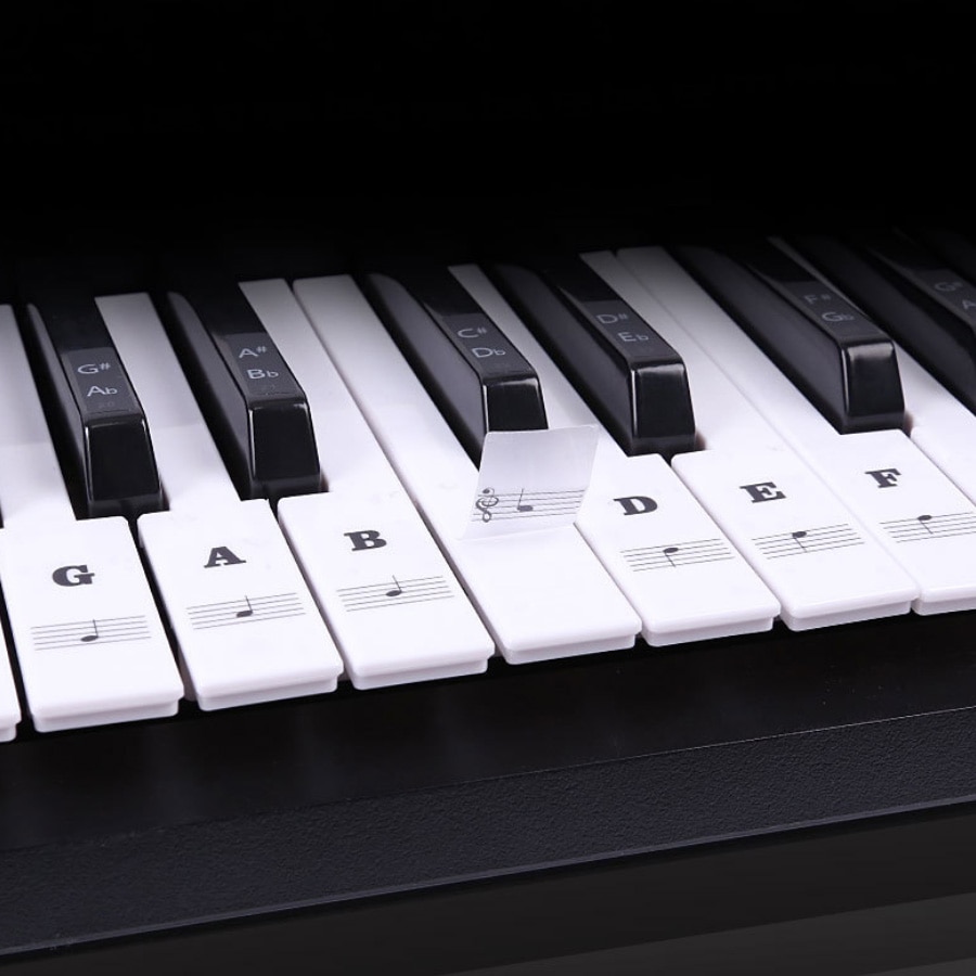 Klaver klistermærker til tangenter gennemsigtige, aftagelige børn og begyndere klaver keyboard klistermærker komplet sæt til 49/61/88 keyboards