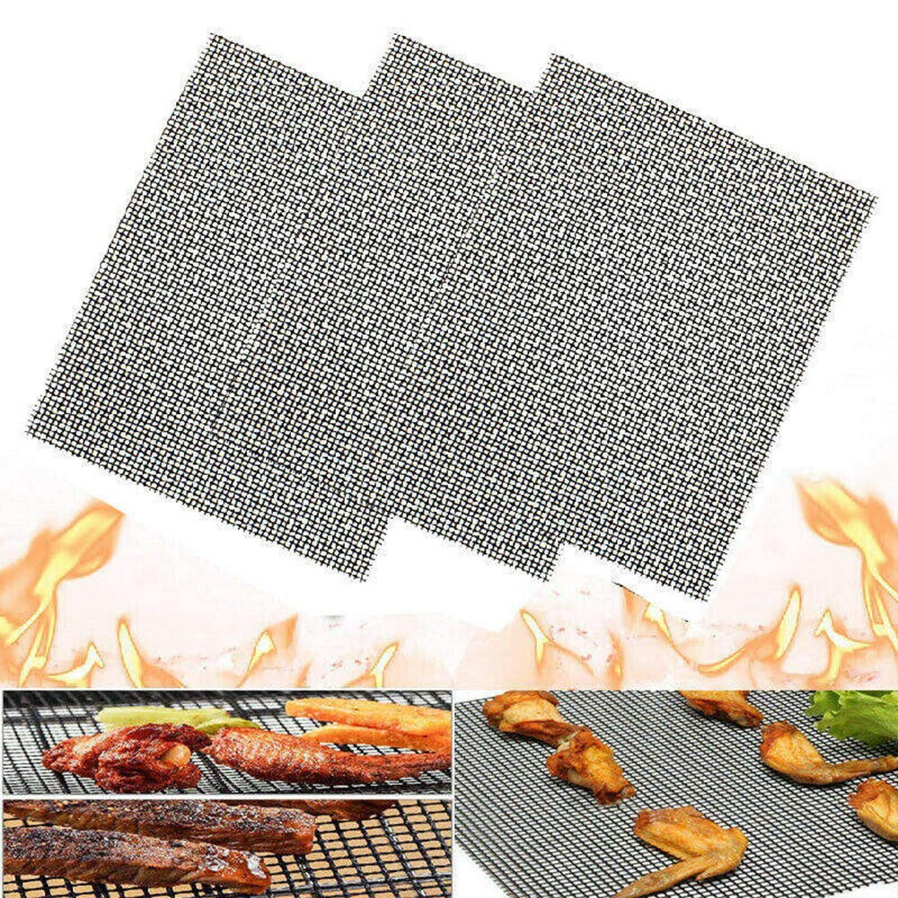 1/3pcs 40*30cm BBQ Grill Mesh Mat Reusable Sheet Resistant Non-Stick Barbecue Bake