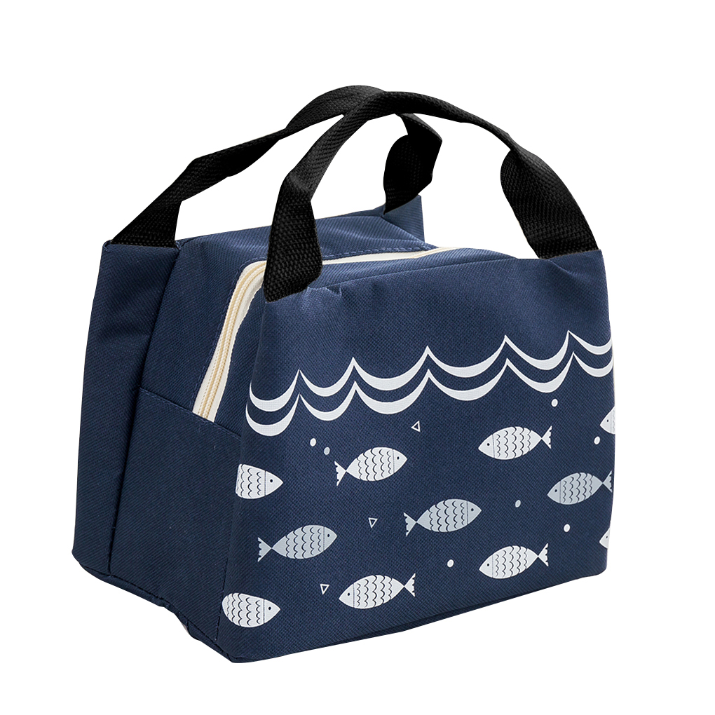 Bærbar termisk frokostpose fiskeisoleret køletaske til mænd kvinder vandtæt picnicpose med stor kapacitet: Blå