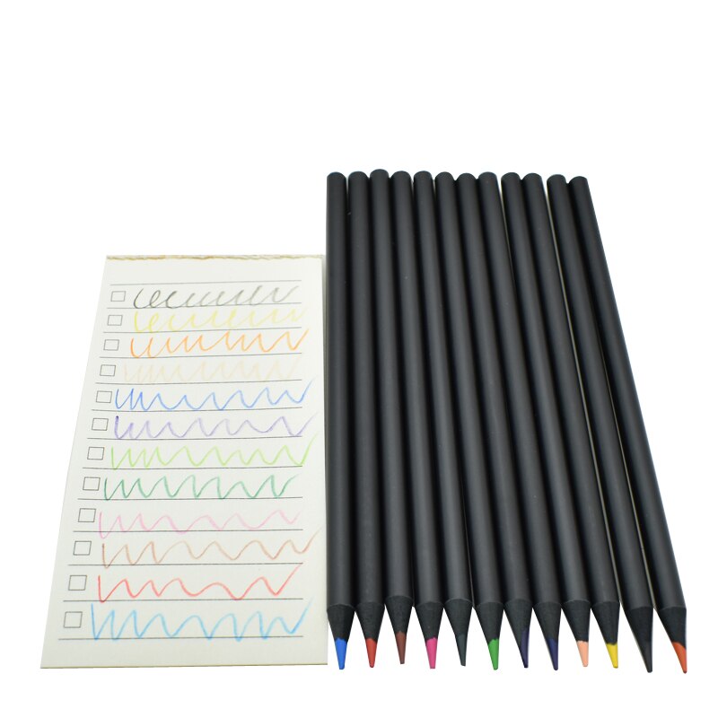 12 farben einstellen Schwarz Holz Bleistift Kunst Farbe Bleistift freundlicher Zeichnung Malerei Werkzeuge Schreibwaren Schreib Materialien Schule Liefert