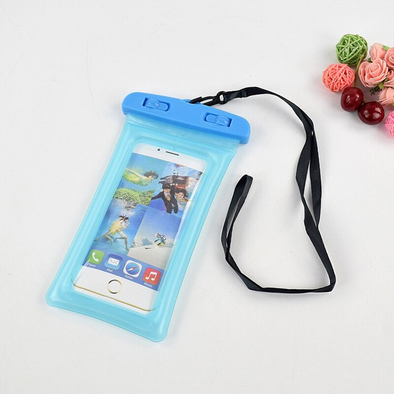 Shellbox Universal Waterproof Bag Swimming Surfing With Airbag Phone Case For Xiaomi iPhone 7 8 11 Pro XS Max X Samsung A71 A51: Blue