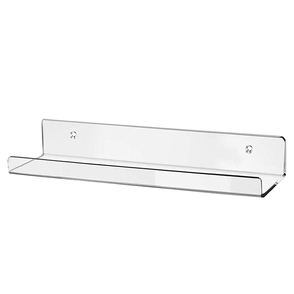Gennemsigtig badeværelse hylde flydende hylder akryl moderne display rack vægindretning opbevaring rack hjem arrangør: Default Title